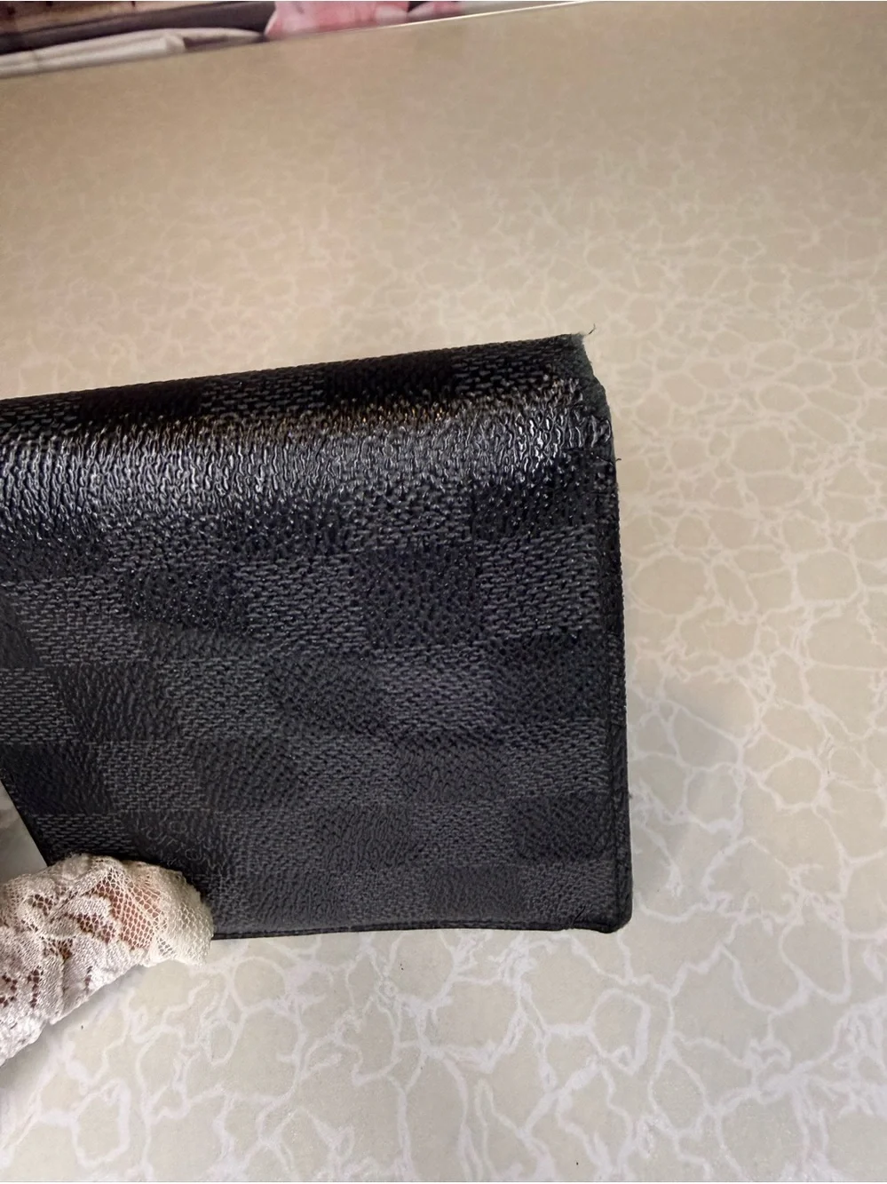 Louis Vuitton Black Compact Leather Wallet